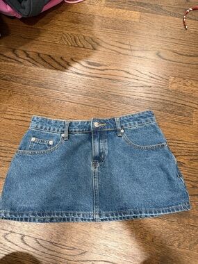 Edikted Blue Denim Mini Skirt